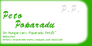 peto poparadu business card